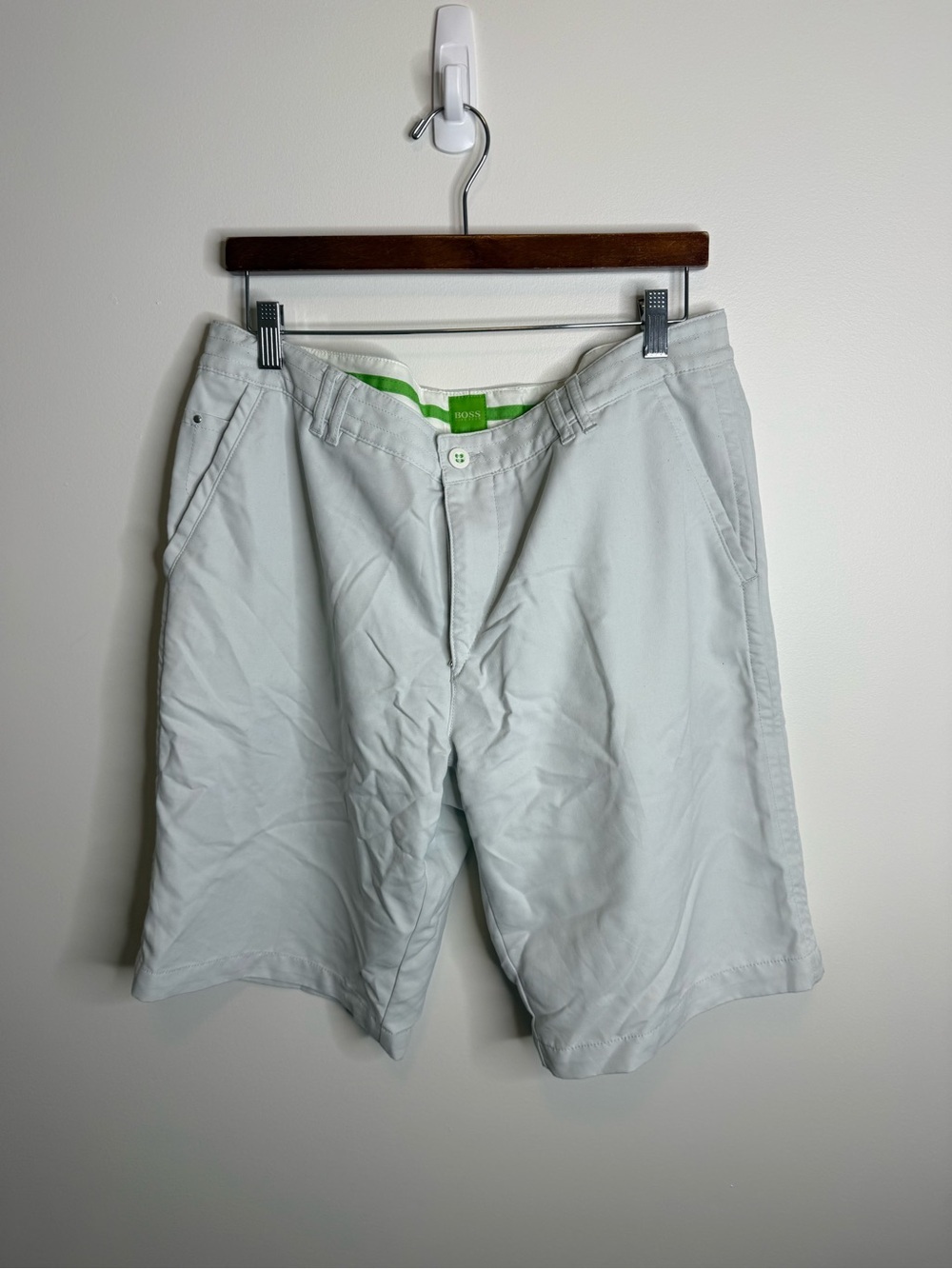 Hugo Boss Light Gray Men's Flat Front Shorts